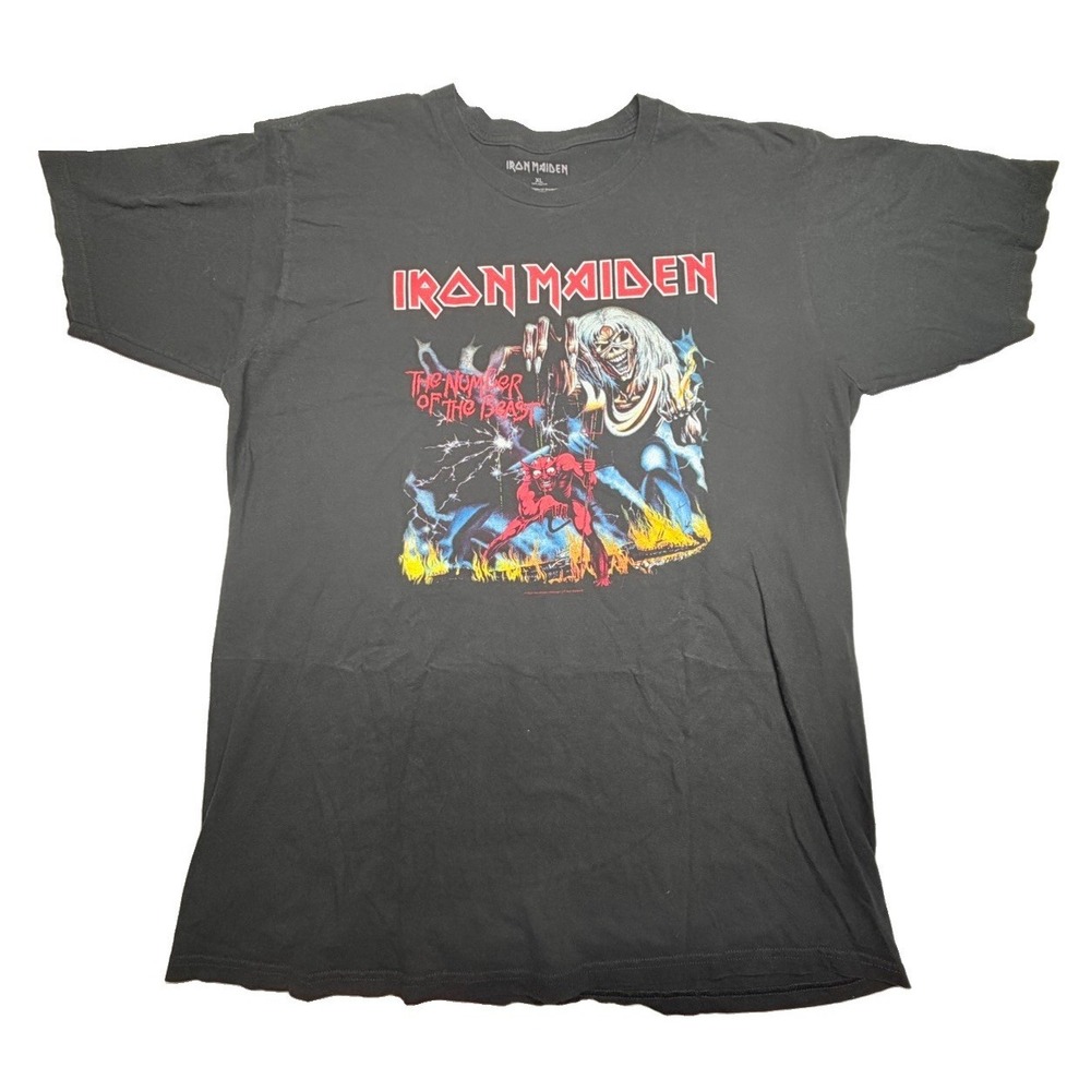 Iron Maiden Number Of The Beast 2025 Band T-Shirt Black Graphic XL Rock Tee